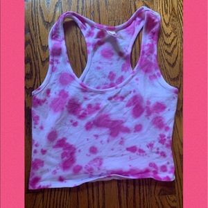 Pink tie dye crop top